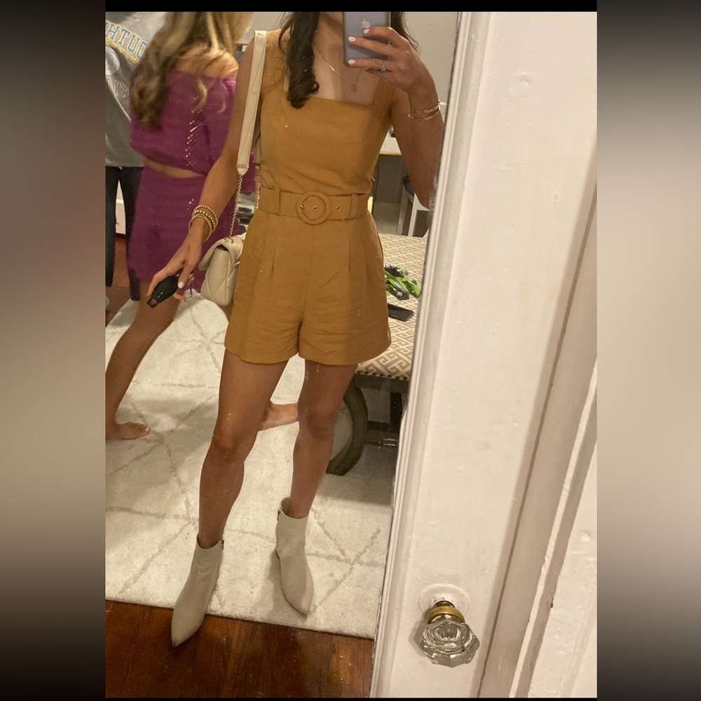Lavender Brown Tan Romper